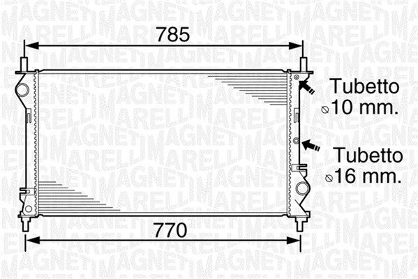 MAGNETI MARELLI Радиатор, охлаждение двигателя 350213918000